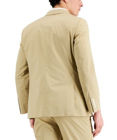 Men's Modern-Fit Stretch Cotton Solid Suit Tan/Beige $49.00 Suits