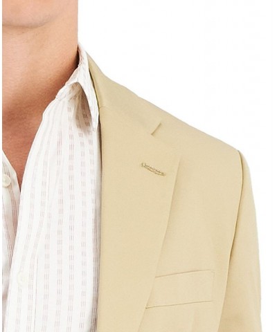 Men's Modern-Fit Stretch Cotton Solid Suit Tan/Beige $49.00 Suits