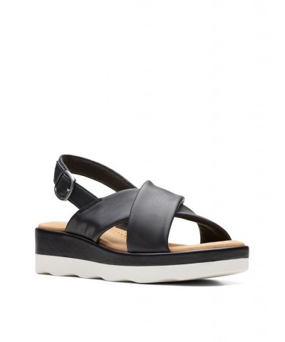 Women's Collection Clara Cove Wedge Sandal Black $35.00 Shoes