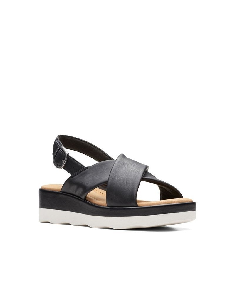 Women's Collection Clara Cove Wedge Sandal Black $35.00 Shoes