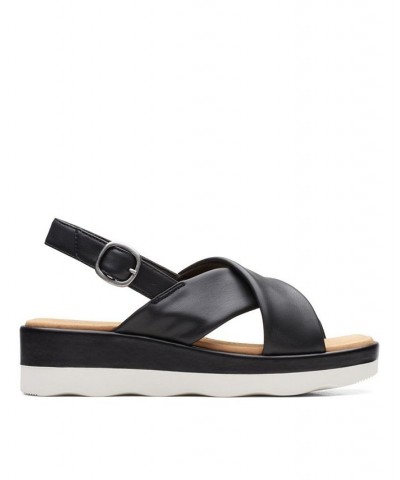 Women's Collection Clara Cove Wedge Sandal Black $35.00 Shoes