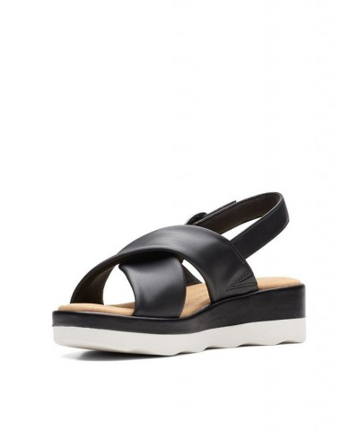 Women's Collection Clara Cove Wedge Sandal Black $35.00 Shoes