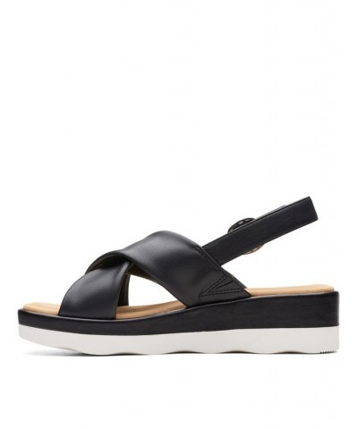 Women's Collection Clara Cove Wedge Sandal Black $35.00 Shoes