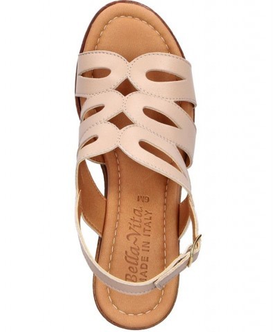 Women's Pri-Italy Platform Sandals Nude Leather $47.50 Shoes