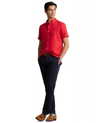 Men's Classic-Fit Linen Shirt Red $63.45 Shirts