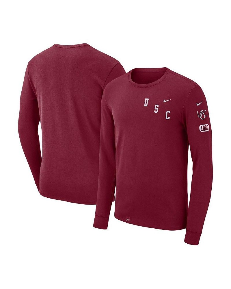 Men's Cardinal USC Trojans Repeat Logo 2-Hit Long Sleeve T-shirt $18.00 T-Shirts