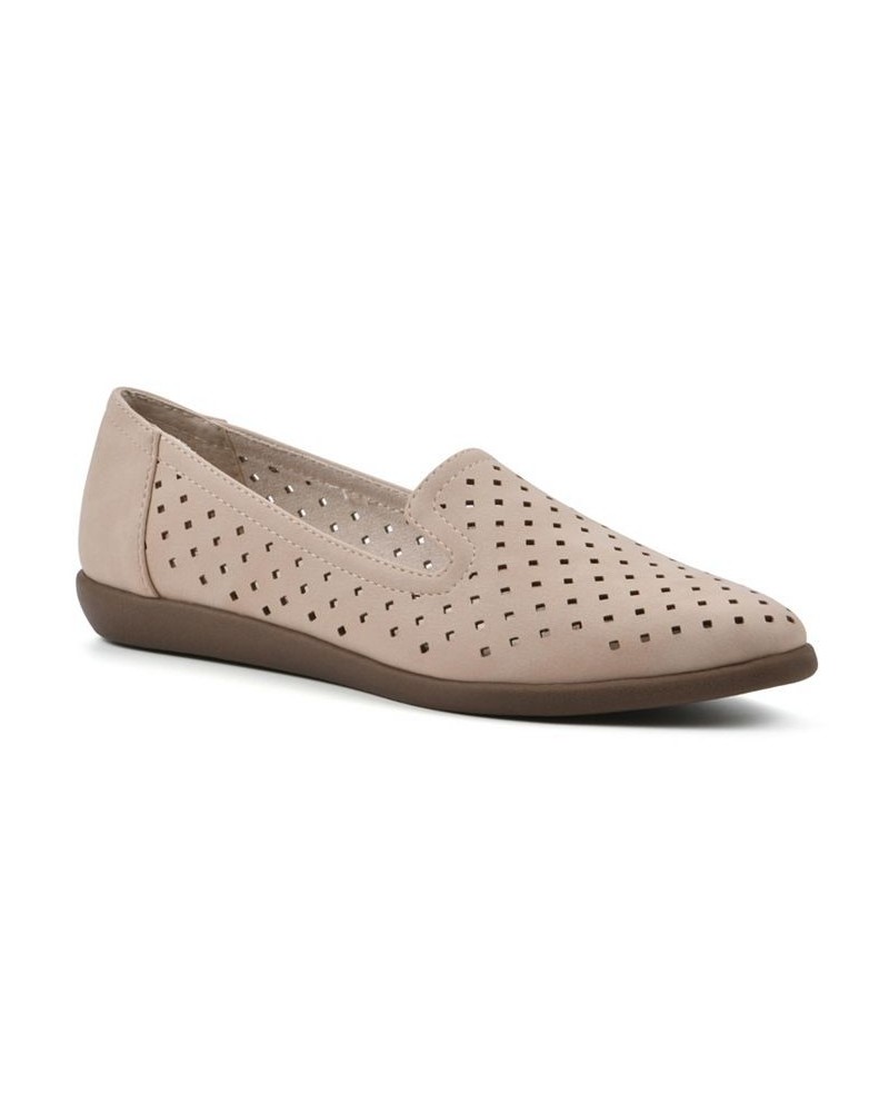 Women's Melodic Comfort Flat Tan/Beige $30.36 Shoes