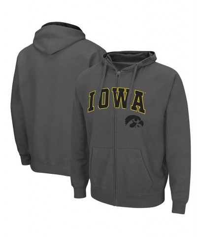 Men's Charcoal Iowa Hawkeyes Arch & Logo 3.0 Full-Zip Hoodie $28.20 Sweatshirt