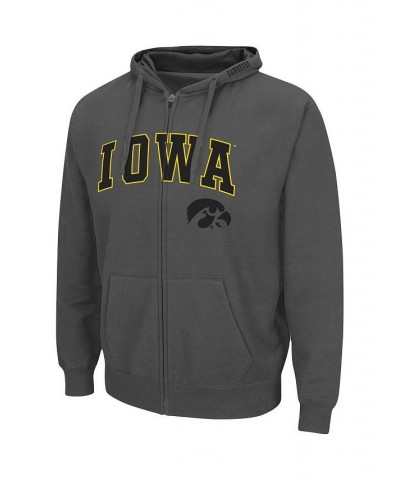 Men's Charcoal Iowa Hawkeyes Arch & Logo 3.0 Full-Zip Hoodie $28.20 Sweatshirt