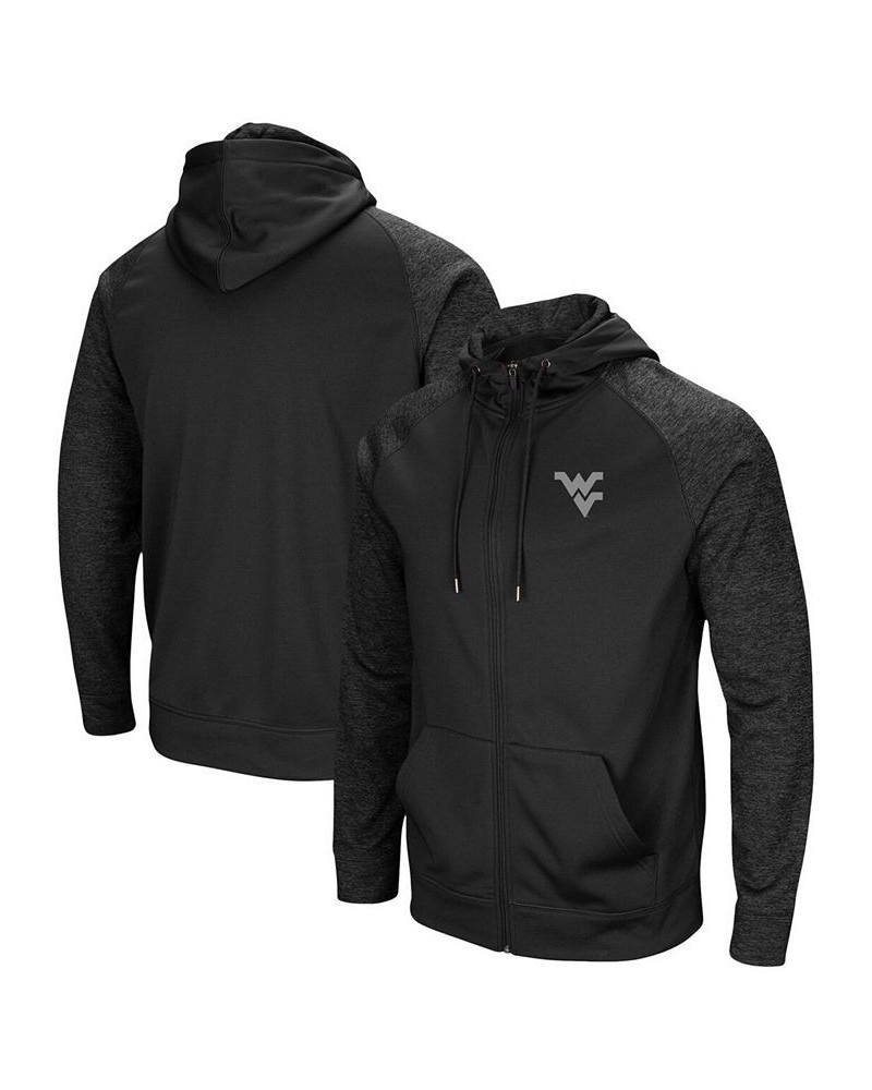 Men's Black West Virginia Mountaineers Blackout 3.0 Tonal Raglan Full-Zip Hoodie $32.25 Sweatshirt