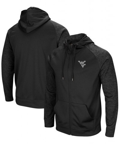 Men's Black West Virginia Mountaineers Blackout 3.0 Tonal Raglan Full-Zip Hoodie $32.25 Sweatshirt