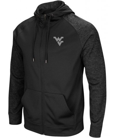 Men's Black West Virginia Mountaineers Blackout 3.0 Tonal Raglan Full-Zip Hoodie $32.25 Sweatshirt