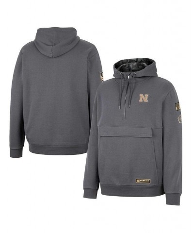 Men's Charcoal Nebraska Huskers OHT Military-Inspired Appreciation Quarter-Zip Hoodie $32.20 Sweatshirt