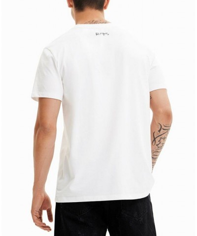 Men's Classic Fit Short-Sleeve Smell The Flowers Smiley Graphic T-Shirt White $44.08 T-Shirts