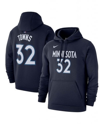 Men's Karl-Anthony Towns Navy Minnesota Timberwolves 2019/20 Name and Number Pullover Hoodie $36.55 Sweatshirt