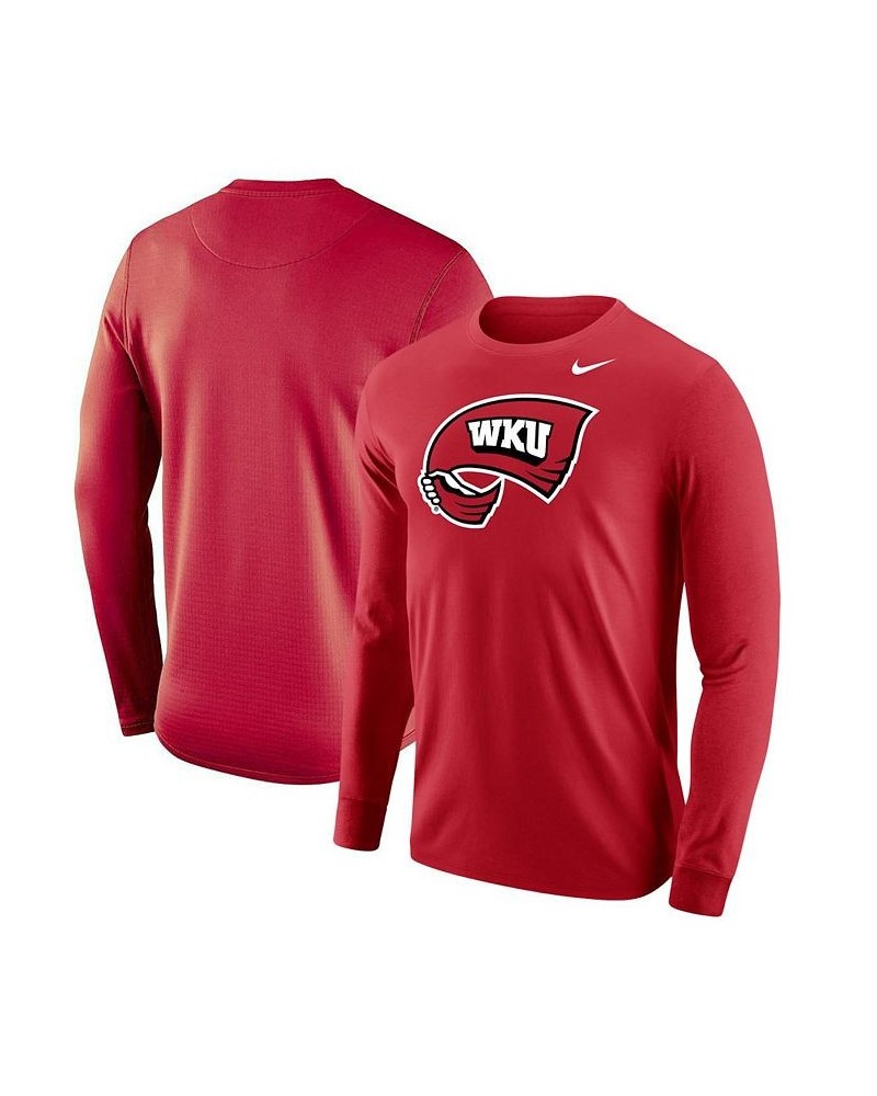 Men's Red Western Kentucky Hilltoppers Big Logo Performance Long Sleeve T-shirt $21.92 T-Shirts