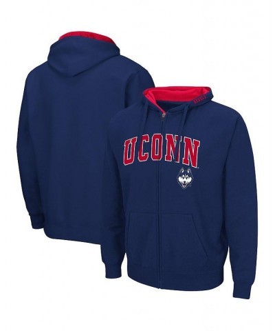 Men's Navy UConn Huskies Arch and Logo 3.0 Full-Zip Hoodie $27.60 Sweatshirt