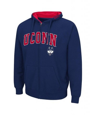 Men's Navy UConn Huskies Arch and Logo 3.0 Full-Zip Hoodie $27.60 Sweatshirt