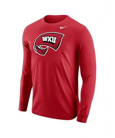 Men's Red Western Kentucky Hilltoppers Big Logo Performance Long Sleeve T-shirt $21.92 T-Shirts