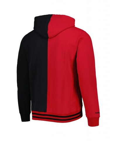 Men's Red, Black Chicago Bulls Hardwood Classics Split Pullover Hoodie $57.60 Sweatshirt