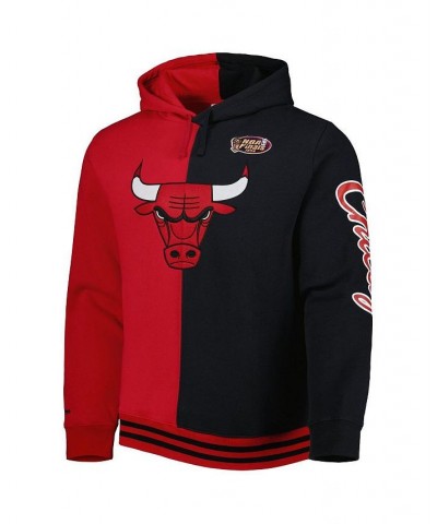 Men's Red, Black Chicago Bulls Hardwood Classics Split Pullover Hoodie $57.60 Sweatshirt