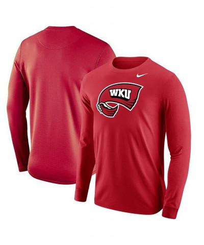 Men's Red Western Kentucky Hilltoppers Big Logo Performance Long Sleeve T-shirt $21.92 T-Shirts