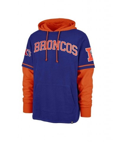 Men's Royal Denver Broncos Shortstop Pullover Hoodie $50.70 Sweatshirt