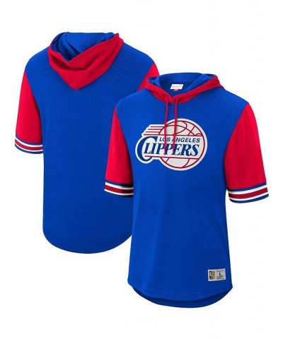 Men's Royal La Clippers Hardwood Classics Buzzer Beater Mesh Pullover Hoodie $39.60 T-Shirts