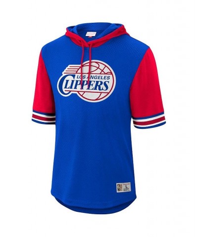 Men's Royal La Clippers Hardwood Classics Buzzer Beater Mesh Pullover Hoodie $39.60 T-Shirts