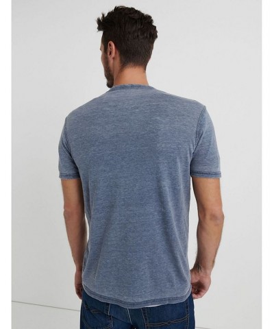 Men's Classic Venice Burnout Notch T-Shirt Blue $15.37 Shirts