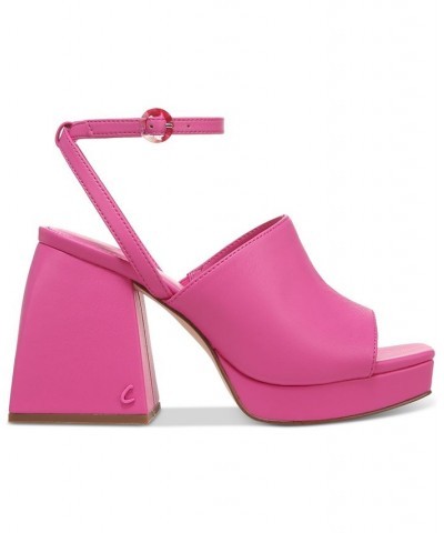 Miranda Two-Piece Platform Sandals Pink $42.57 Shoes