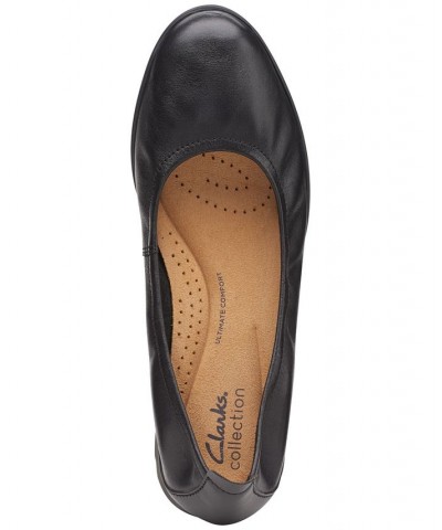 Women's Jenette Ease Slip-On Flats Black Leather $44.00 Shoes