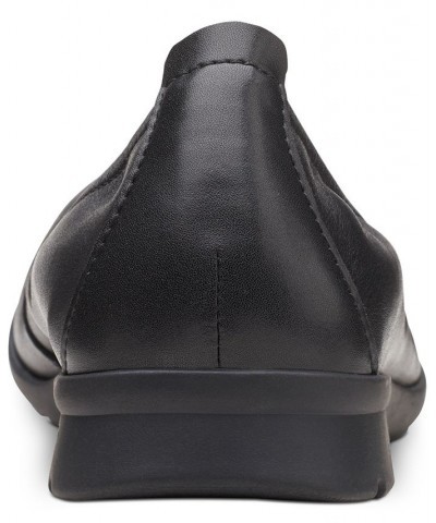 Women's Jenette Ease Slip-On Flats Black Leather $44.00 Shoes