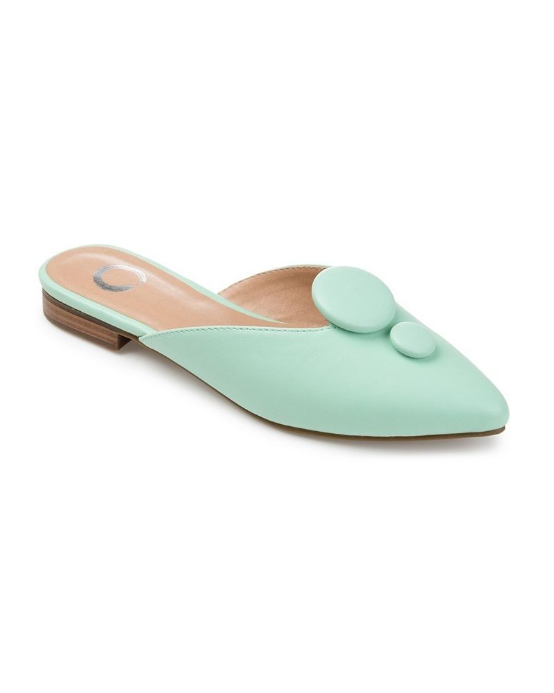 Women's Mallorie Button Mules Green $36.00 Shoes