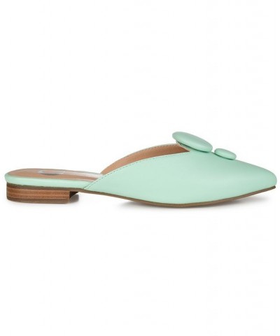 Women's Mallorie Button Mules Green $36.00 Shoes