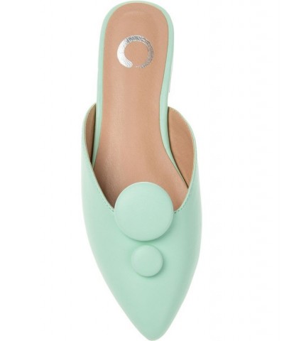 Women's Mallorie Button Mules Green $36.00 Shoes