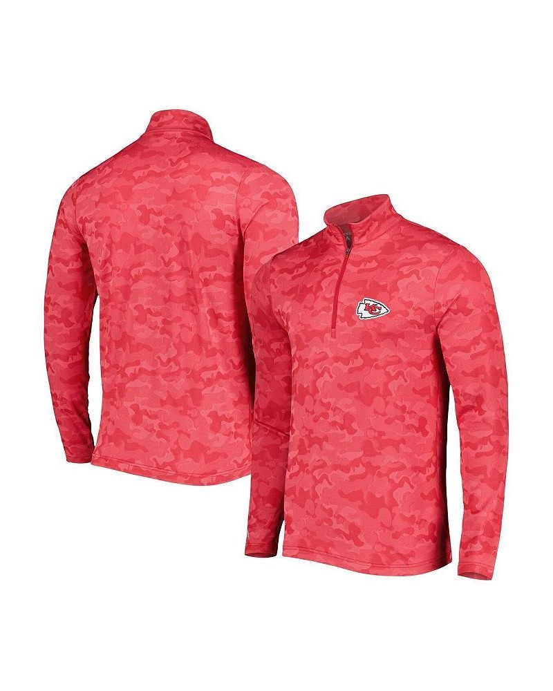 Men's Red Kansas City Chiefs Brigade Quarter-Zip Sweatshirt $49.00 Sweatshirt