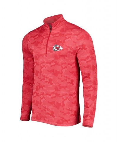 Men's Red Kansas City Chiefs Brigade Quarter-Zip Sweatshirt $49.00 Sweatshirt