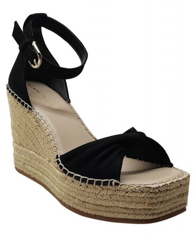 Women's Sol Espadrille Wedge Sandals Black $50.66 Shoes