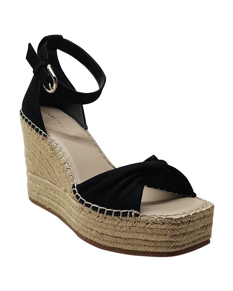 Women's Sol Espadrille Wedge Sandals Black $50.66 Shoes