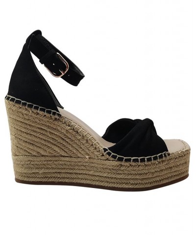 Women's Sol Espadrille Wedge Sandals Black $50.66 Shoes