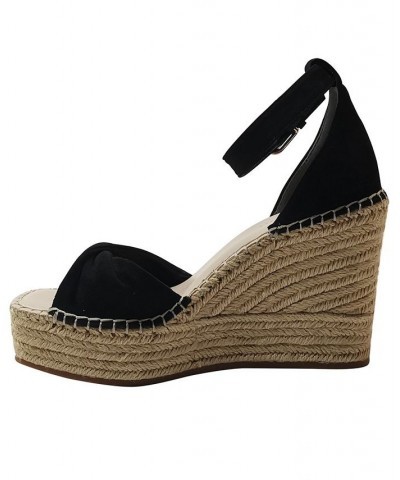 Women's Sol Espadrille Wedge Sandals Black $50.66 Shoes