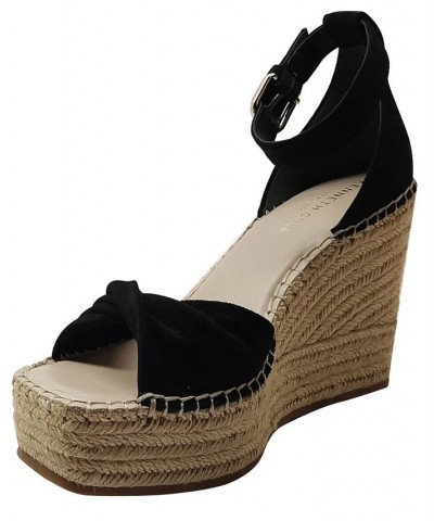 Women's Sol Espadrille Wedge Sandals Black $50.66 Shoes