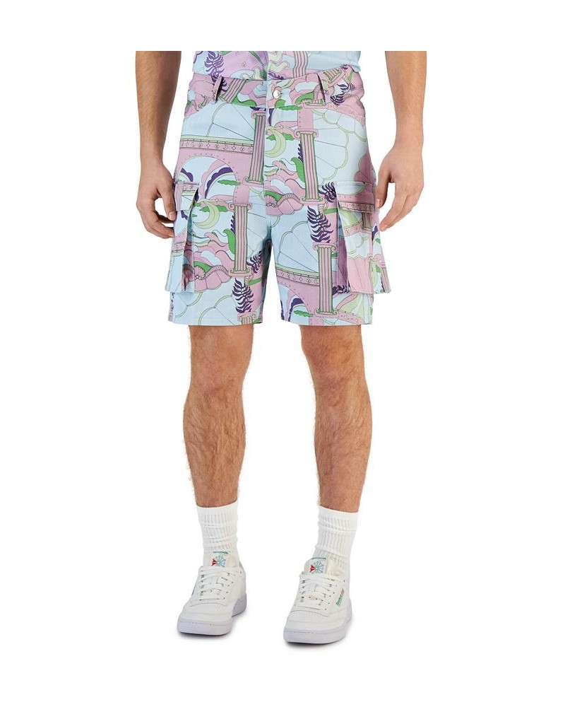 Men's Delphi Printed 7" Cargo Shorts Purple $42.30 Shorts