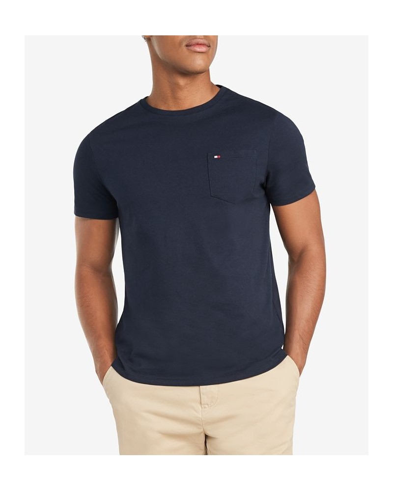 Men's Tommy Crew Neck Pocket T-Shirt Blue $21.73 T-Shirts