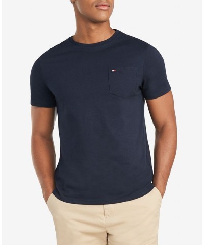 Men's Tommy Crew Neck Pocket T-Shirt Blue $21.73 T-Shirts