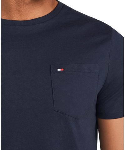 Men's Tommy Crew Neck Pocket T-Shirt Blue $21.73 T-Shirts