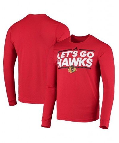 Men's Red Chicago Blackhawks Dassler AEROREADY Creator Long Sleeve T-shirt $22.50 T-Shirts