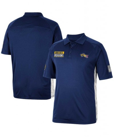 Men's Navy Drexel Dragons OHT Military-Inspired Appreciation Snow Camo Polo Shirt $35.39 Polo Shirts