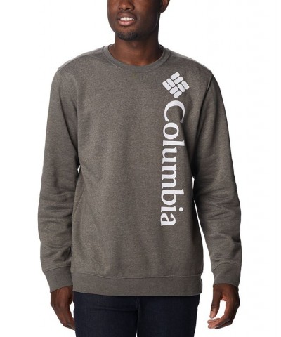 Men's Vertical Logo Trek Crew Sweatshirt Gray $26.09 Sweatshirt